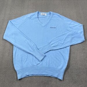 Lilly Dache Sweater Adult Extra Large Blue Long Sleeve Knit Sweatshirt Casual